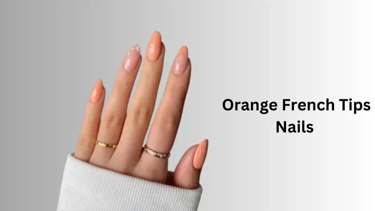 orange French tip nails